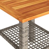 Tuintafel 40x40x42 cm poly rattan en acaciahout grijs 8