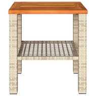 Tuintafel 40x40x42 cm poly rattan en acaciahout beige 5