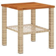 Tuintafel 40x40x42 cm poly rattan en acaciahout beige 6