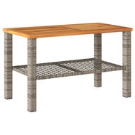 Tuintafel 70x38x42 cm poly rattan en acaciahout grijs 2