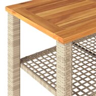 Tuintafel 70x38x42 cm poly rattan en acaciahout beige 7