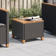 Tuintafel 45x45x37 cm poly rattan en acaciahout zwart 1