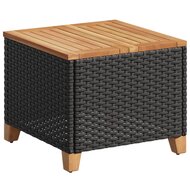 Tuintafel 45x45x37 cm poly rattan en acaciahout zwart 2