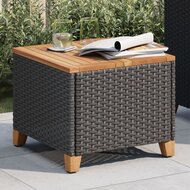 Tuintafel 45x45x37 cm poly rattan en acaciahout zwart 3