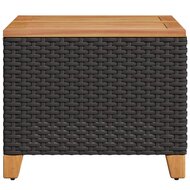 Tuintafel 45x45x37 cm poly rattan en acaciahout zwart 5