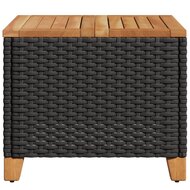 Tuintafel 45x45x37 cm poly rattan en acaciahout zwart 6