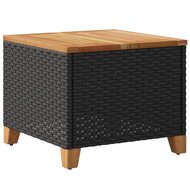 Tuintafel 45x45x37 cm poly rattan en acaciahout zwart 7