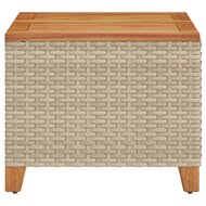 Tuintafel 45x45x37 cm poly rattan en acaciahout beige 5