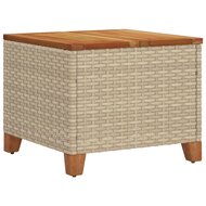 Tuintafel 45x45x37 cm poly rattan en acaciahout beige 7