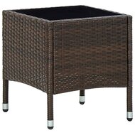 Tuintafel 40x40x45 cm poly rattan bruin 1