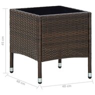 Tuintafel 40x40x45 cm poly rattan bruin 5