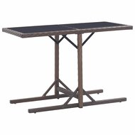 Tuintafel 110x53x72 cm glas en poly rattan bruin 1