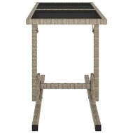 Tuintafel 110x53x72 cm glas en poly rattan beige 3