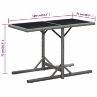 Tuintafel 110x53x72 cm glas en poly rattan antraciet 6