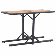 Tuintafel massief acaciahout en poly rattan zwart 1