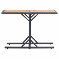 Tuintafel massief acaciahout en poly rattan zwart 2