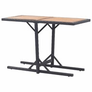 Tuintafel massief acaciahout en poly rattan zwart 4