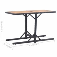 Tuintafel massief acaciahout en poly rattan zwart 6