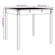 Tuintafel 82,5x82,5x76 cm massief grenenhout zwart 8