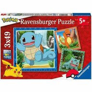 Set van 3 Puzzels Pok&eacute;mon Ravensburger 05586 Bulbasaur, Charmander &amp; Squirtle 147 Onderdelen 1