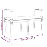 Bankje 110x40x70 cm stof donkergrijs 7