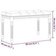 Bankje 80x40x49 cm stof donkergrijs 7