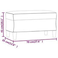 Bankje 70x35x41 cm stof cr&egrave;mekleurig 7