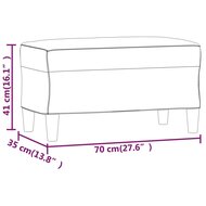 Bankje 70x35x41 cm fluweel cr&egrave;mekleurig 7