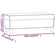 Bankje 100x35x41 cm kunstleer bruin 7