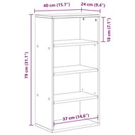 Bijzetkast ODDA 40x24x79 cm massief grenenhout wit 9