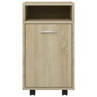 Bijzetkast met wielen 33x38x60 cm bewerkt hout sonoma eiken 4