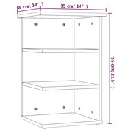 Bijzetkast 35x35x55 cm bewerkt hout wit 8