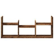 Wandkast 100x18x40 cm bewerkt hout oud houtkleurig 4