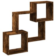 Wandkast 78x18x71 cm bewerkt hout gerookt eikenkleurig 2