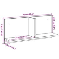 Wandkast 70x16,5x30 cm bewerkt hout wit 9