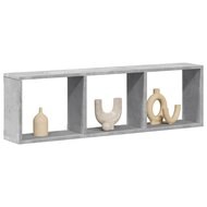 Wandkast 100x16x30 cm bewerkt hout betongrijs 1