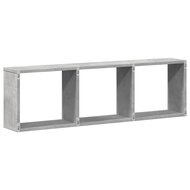 Wandkast 100x16x30 cm bewerkt hout betongrijs 6