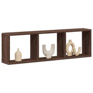 Wandkast 100x16x30 cm bewerkt hout bruin eikenkleur 1