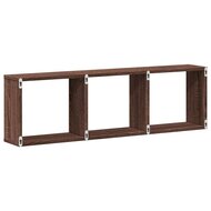 Wandkast 100x16x30 cm bewerkt hout bruin eikenkleur 6