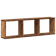 Wandkast 100x16x30 cm bewerkt hout oud houtkleurig 2