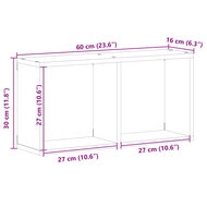 Wandkast 60x16x30 cm bewerkt hout zwart 9