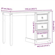 Kaptafel Corona 110x47x75 cm massief grenenhout 9