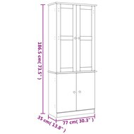 Vitrinekast ALTA 77x35x186,5 cm massief grenenhout 9