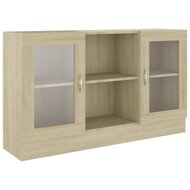 Vitrinekast 120x30,5x70 cm bewerkt hout sonoma eikenkleurig 2