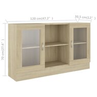 Vitrinekast 120x30,5x70 cm bewerkt hout sonoma eikenkleurig 8