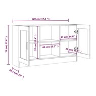 Vitrinekast 120x30,5x70 cm bewerkt hout gerookt eikenkleurig 9