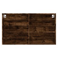 Vitrinekast 100x15x58 cm bewerkt hout gerookt eikenkleurig 4