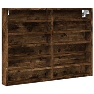 Vitrinekast 80x8,5x58 cm bewerkt hout gerookt eikenkleurig 2