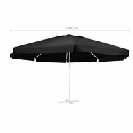 Vervangingsdoek voor parasol 600 cm zwart 4