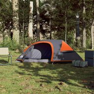 Koepeltent 1-persoons waterdicht grijs en oranje 3